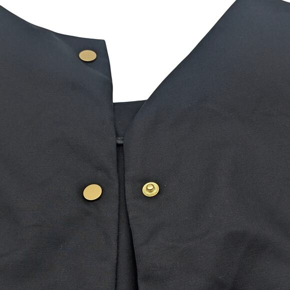 Everlane Women’s Sleeveless Vest Satin Bottom Panel & Gold Snap Buttons Size 4 - Picture 3 of 12